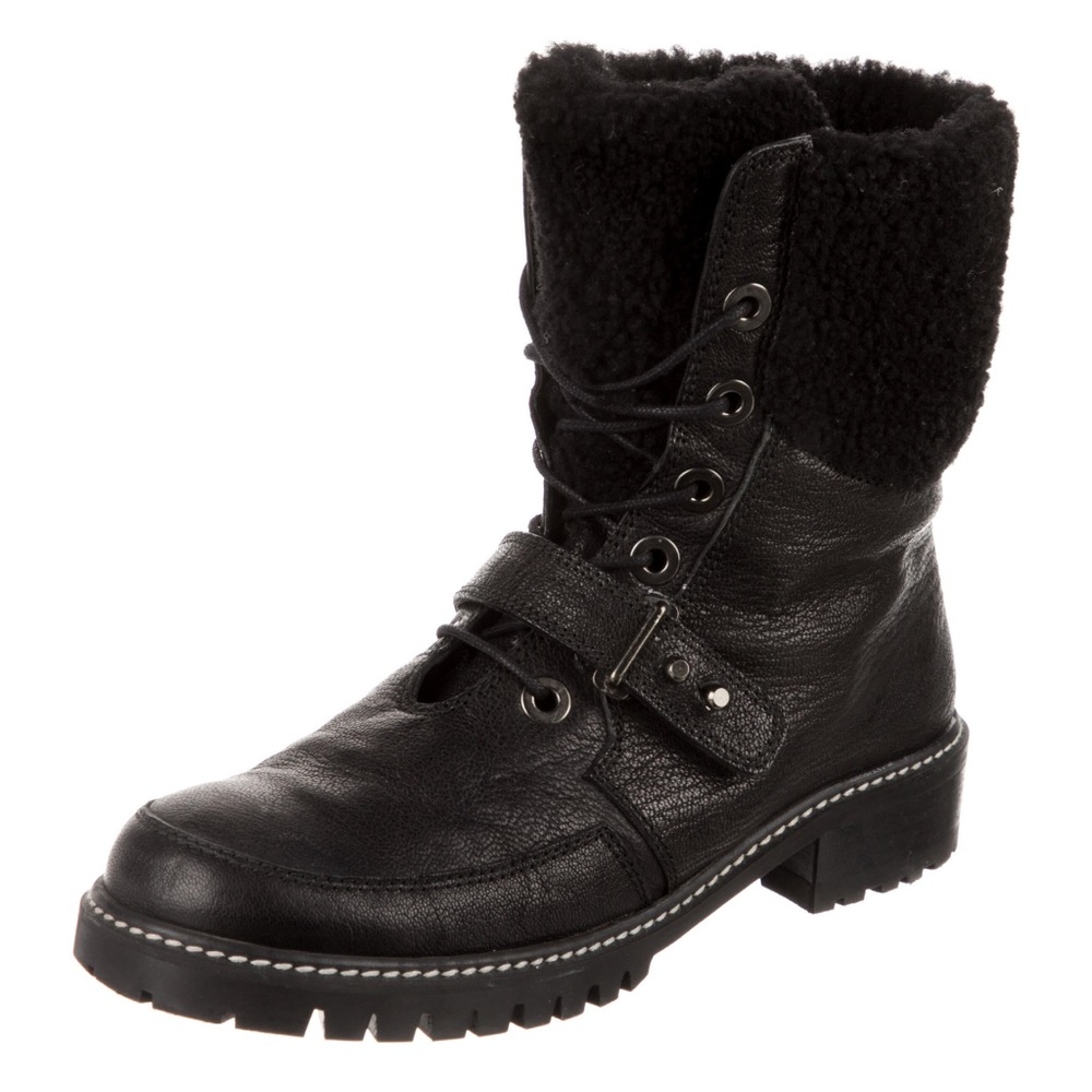 Stuart Weitzman Leather Combat Boots - Picture 2 of 9